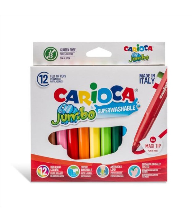 ΜΑΡΚΑΔΟΡΟΙ CARIOCA JUMBO 12τεμ. ΜΑΡΚΑΔΟΡΟΙ CARIOCA JUMBO 12τεμ.